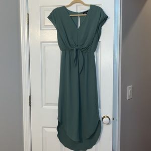 Mossy green Fabrik Boutique midi dress.